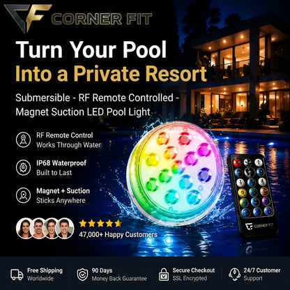 Corner Fit™ Remote Controlled  LED Pool Light