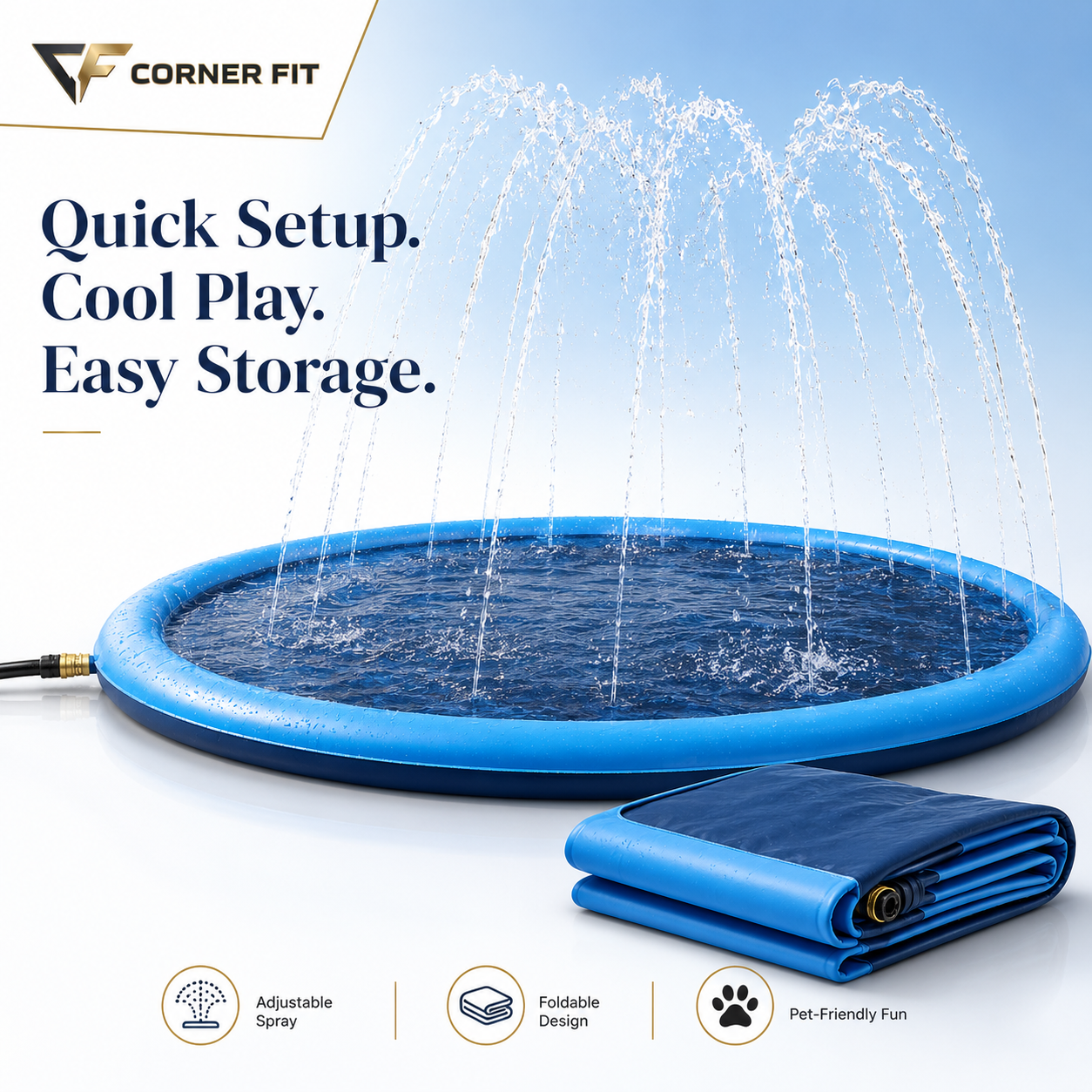 Corner Fit™ - Dog Sprinkler Pool