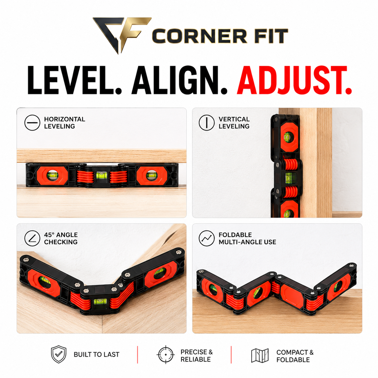 Folding Level Ruler – Precision Angle Measuring Tool