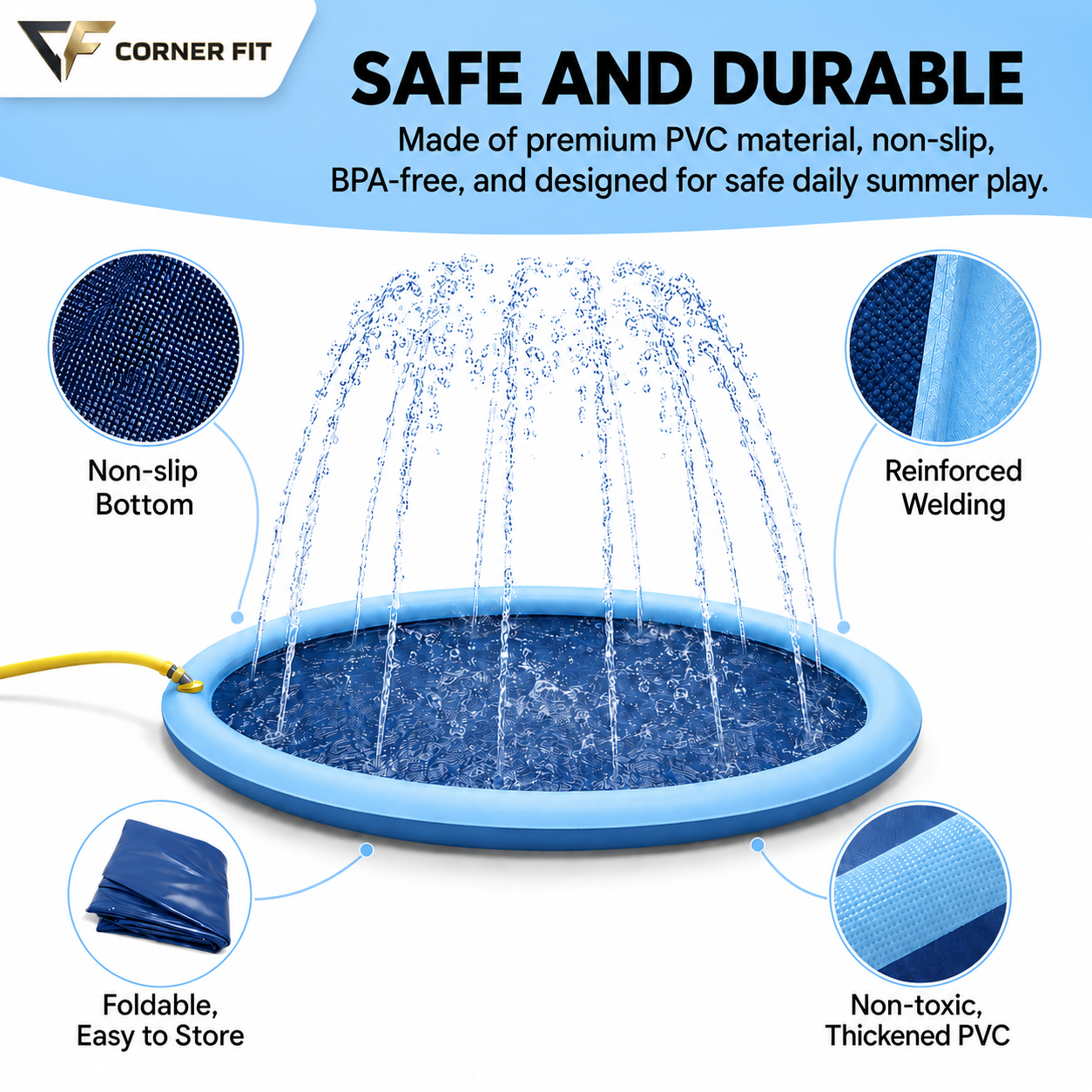 Corner Fit™ - Dog Sprinkler Pool