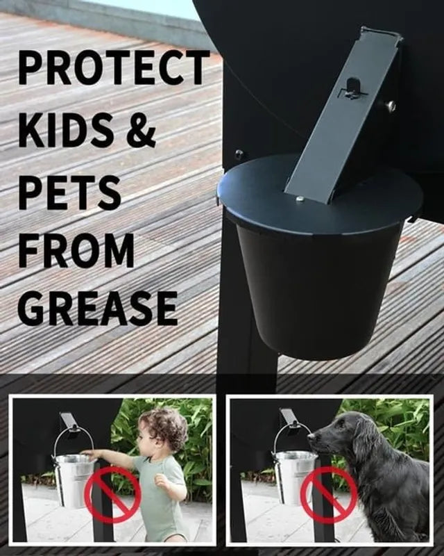 Grease Bucket with Lid & Silicone Liner